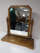 A Victorian pine dressing table mirror