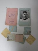 A private collection of football signatures to include Stanley Mathews, Stan Mortenson, Trevor Ford,