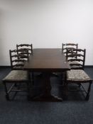 A six piece oak dining room suite