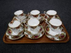 Six Royal Albert Old Country Roses china trios