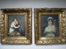 A pair of gilt framed Great Master prints 'portrait of Miss Biddons' and 'Madame Le Brun and Her