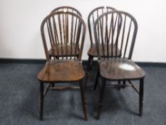 Four oak Windsor style chairs
