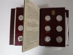 A Winston Churchill centenary trust set of sterling silver proof edition medals in folder