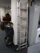 A set of aluminium extending ladders