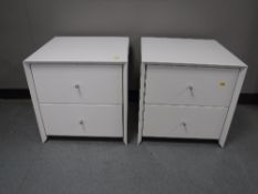 A pair of two drawer high gloss,