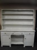 A painted pine kitchen dresser,