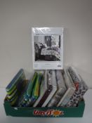 A box containing new bedding,