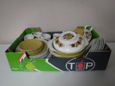 A box of Ridgeway tea and dinner ware