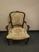 A continental tapestry seated armchair,