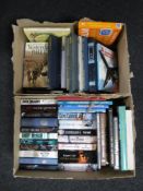 Two boxes of books, novels, aviation,