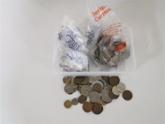 A box of various European and other coins (Q)
