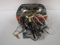 A box of costume necklaces,