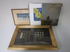 A box containing continental school pictures and prints,