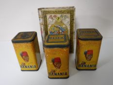 Three mid twentieth century French Bananaia advertising tins,