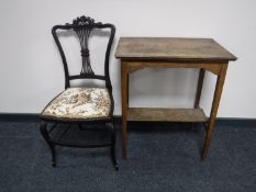 An antique mahogany bedroom chair,