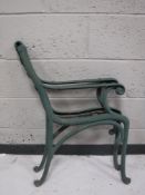 A pair of cast iron bench ends