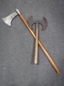 Two reproduction Viking axes