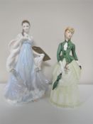 Two Royal Worcester figures - Sunday Morning and With All My Heart sculptured by John Bromley no.