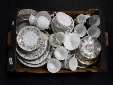 A box of Marlborough Autumn Vine tea and dinner ware and a Tower Pottery tea service