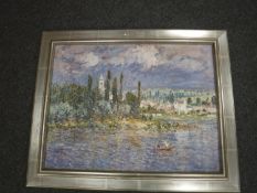 An artagraph edition - boat on a river,