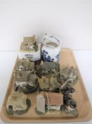A tray containing nine house ornaments, Lilliput Lane,