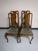 A set of four Queen Anne style dining chairs
