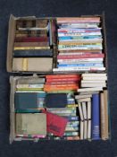 Two boxes containing mid twentieth century annuals, Tarzan, Bunty Book for Girls, Beano,