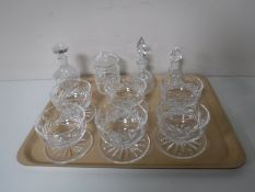 A tray of Waterford Crystal to include a set of six lead crystal grapefruit dishes,