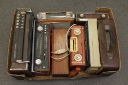 A box of eight transistor radios;