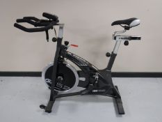 A Nordic track spinning bike with manual