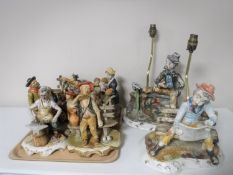 A tray of seven continental figures,