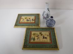 A pair of miniature framed Indian school paintings,