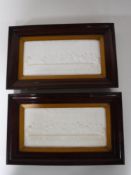 A pair of early twentieth century mahogany framed religious relief plaques