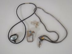 A collection of heavy silver jewellery