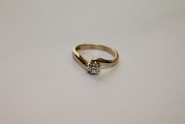An 18ct gold diamond solitaire ring, size J, approximately 0.25ct.