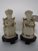 A pair of Chinese resin figures,