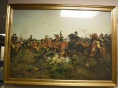 After Lady Butler (1846-1933) - The charge of The Second royal north British Dragoons at Waterloo