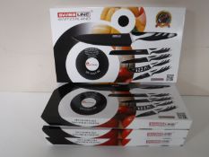 Four boxed Swiss line knife sets