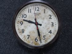 A bakelite cased Smith electric wall clock