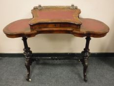 A Victorian inlaid walnut ladies writing table,