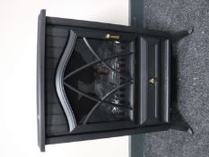 A contemporary electric fire in the form of a stove