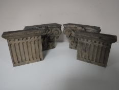 Two pairs of carved wooden cornices