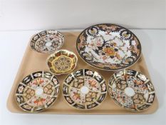 A tray of six 19th and 20th century Crown Derby plates