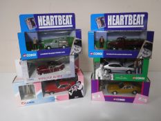 A collection of five Corgi die-cast model cars, all relating to film and TV - Kojak,