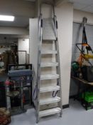 A large set of aluminium folding steps