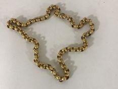 An ornate 19th century yellow metal belcher chain with diamond set clasp CONDITION