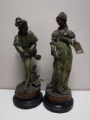 Two spelter figures,