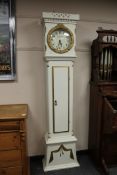 A continental painted longcase clock by C.