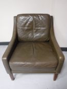 A mid twentieth century Danish leather armchair