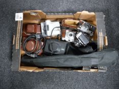 A box of assorted cameras - Polaroid,